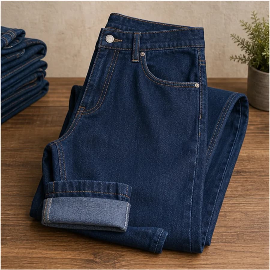 Erkek Lacivert Kot Pantolon Likralı